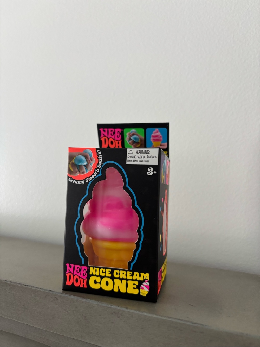 NeeDoh Nice Cream Cone Pink & Yellow Squishy Toy